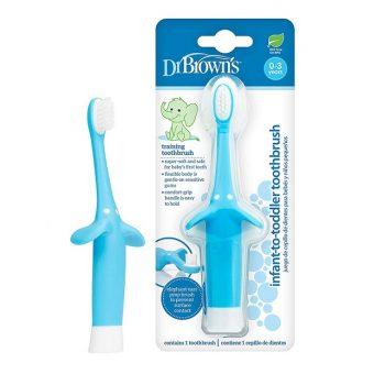 مسواک آبى 0 تا 3 سال دکتر براونز drbrowns Toothbrush Blue