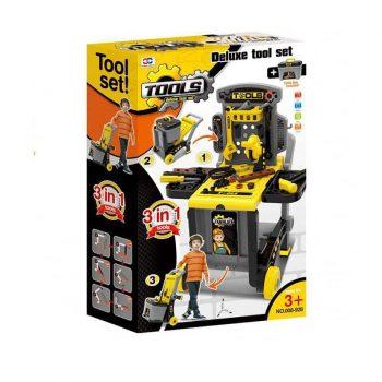 ست جعبه ابزار پسرانه طوسى زرد Toolbox 008-928