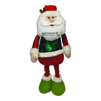 عروسک بابانوئل قرمز لباس پولکی