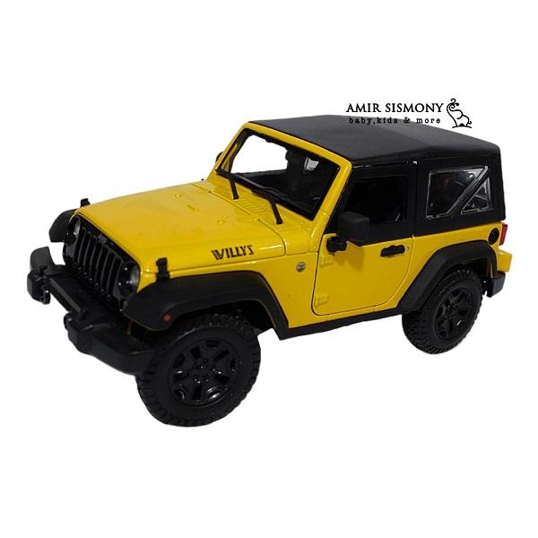 ماکت فلزی جیپ زرد jeep wrangler 2014 maisto