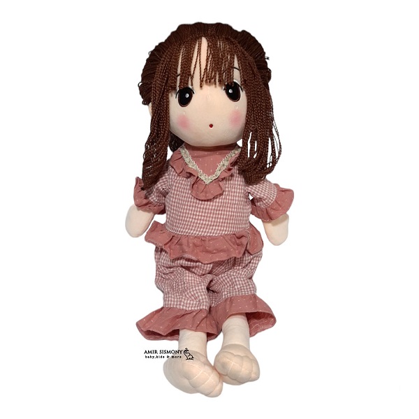 عروسک دخترانه با لباس یقه ب ب قد 70 سانت