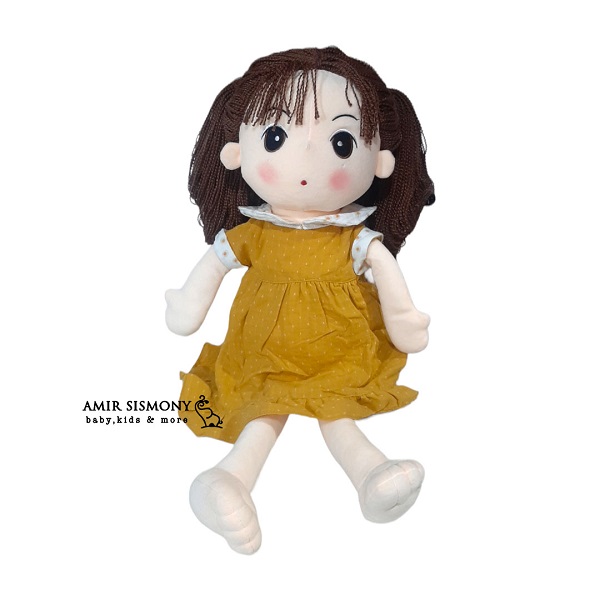 عروسک دخترانه با لباس یقه ب ب قد 70 سانت