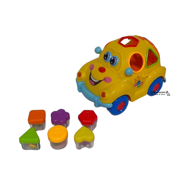 ماشین زرد پازلی هولی تویز کد 516 hola toys